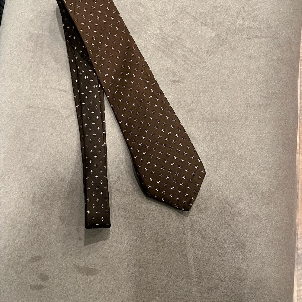Liberty of London Bullock’s Vintage Dark Brown Patterned Silk Tie
